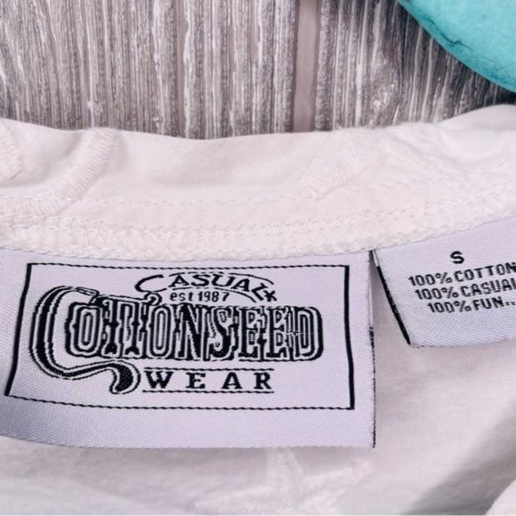 Casual cotton seed nautical star fish palm shirt w/ wood buttons tropical shirt - Picture 5 of 7